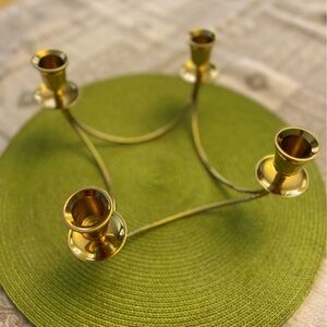 PartyLite Quartet Candle Holder Candelabra Brass
